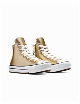 Zapatilla Converse Eva Platform Alta Metal GS Oro