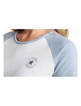 Camiseta Converse W CT Raglan Gris/Azul