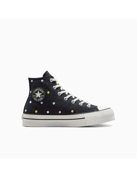 Zapatilla Converse Eva Plaform Alta Polka GS Negro