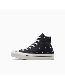 Zapatilla Converse Eva Plaform Alta Polka GS Negro