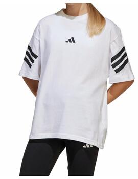 Camiseta Adidas J FI 3S Blanco/Negro