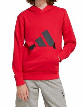 Sudadera Adidas J BL FT Hoodie Rojo/Negro