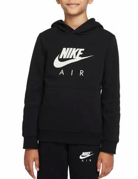 Sudadera Nike Air Po Hoodie Negra para niño