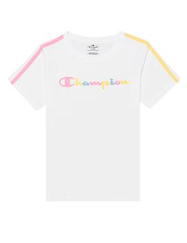 Camiseta Champion Logos Rosa Niña