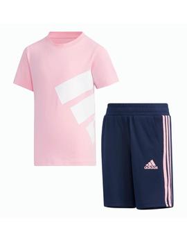 Conjunto Adidas Niña Rosa y marino
