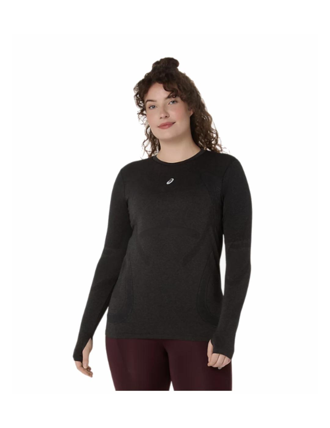 Camiseta Asics W Road Seamless M/Larga Negro
